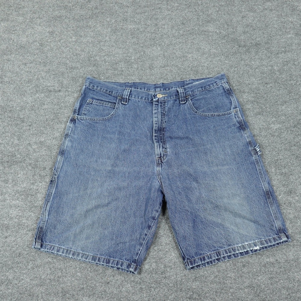 Wrangler Carpenter Shorts Mens 38 Blue Denim Relaxed Fit Utility 100% Cotton